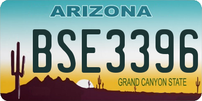 AZ license plate BSE3396