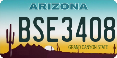 AZ license plate BSE3408
