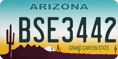 AZ license plate BSE3442