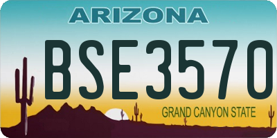 AZ license plate BSE3570