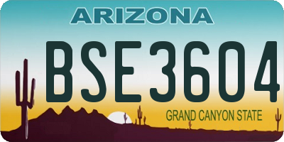AZ license plate BSE3604