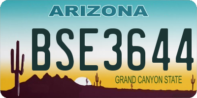AZ license plate BSE3644