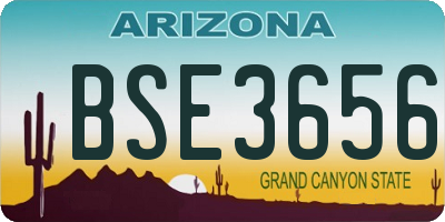 AZ license plate BSE3656