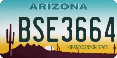 AZ license plate BSE3664