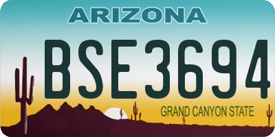 AZ license plate BSE3694