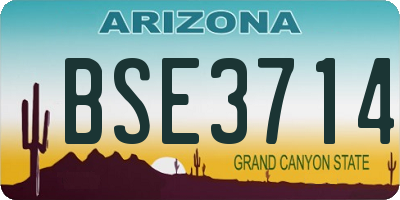 AZ license plate BSE3714