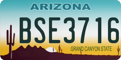 AZ license plate BSE3716