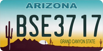 AZ license plate BSE3717