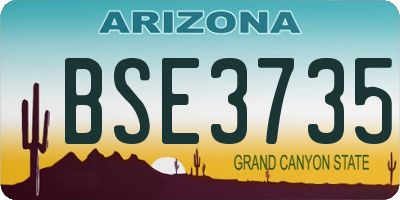 AZ license plate BSE3735