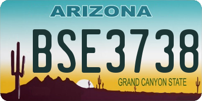 AZ license plate BSE3738