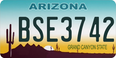 AZ license plate BSE3742