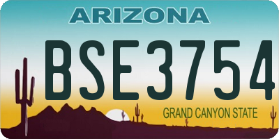 AZ license plate BSE3754