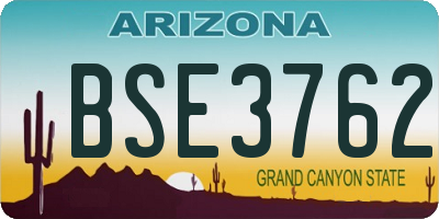 AZ license plate BSE3762