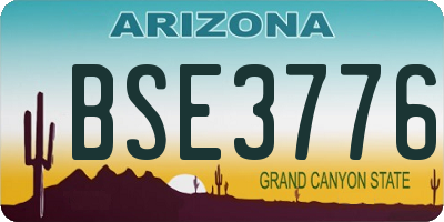AZ license plate BSE3776