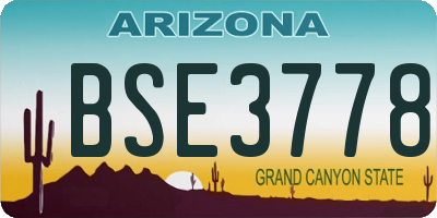 AZ license plate BSE3778