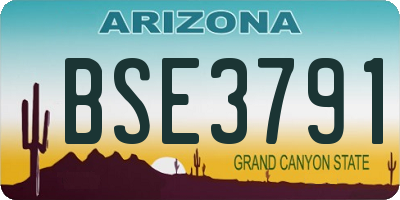 AZ license plate BSE3791