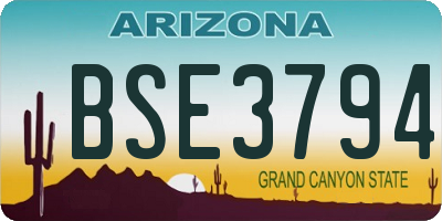 AZ license plate BSE3794