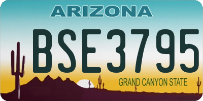 AZ license plate BSE3795