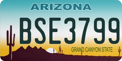 AZ license plate BSE3799