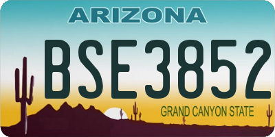 AZ license plate BSE3852