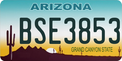 AZ license plate BSE3853