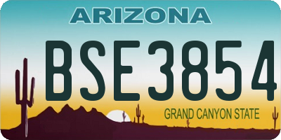AZ license plate BSE3854