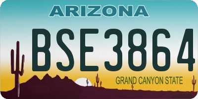 AZ license plate BSE3864