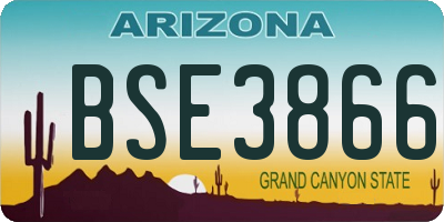 AZ license plate BSE3866