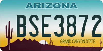 AZ license plate BSE3872