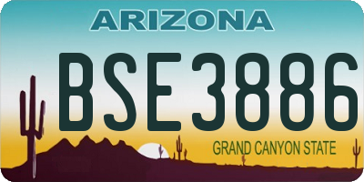 AZ license plate BSE3886