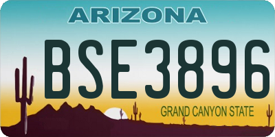 AZ license plate BSE3896