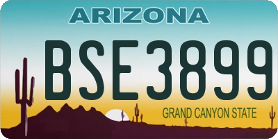 AZ license plate BSE3899