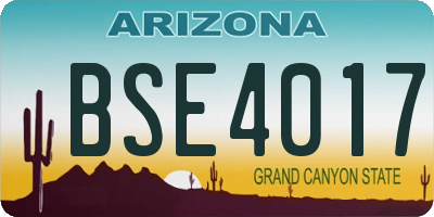 AZ license plate BSE4017