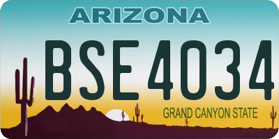 AZ license plate BSE4034