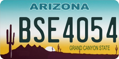 AZ license plate BSE4054