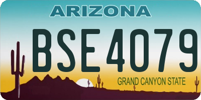 AZ license plate BSE4079