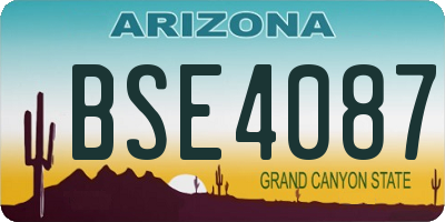 AZ license plate BSE4087