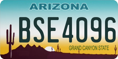 AZ license plate BSE4096