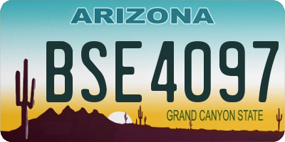 AZ license plate BSE4097