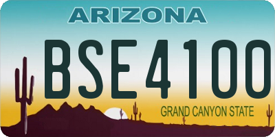 AZ license plate BSE4100