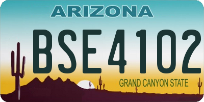 AZ license plate BSE4102