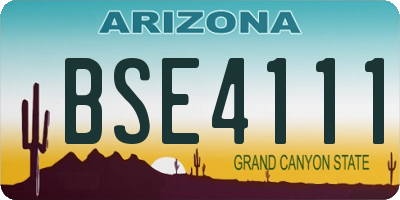 AZ license plate BSE4111