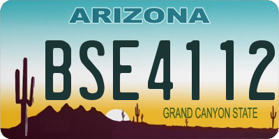 AZ license plate BSE4112