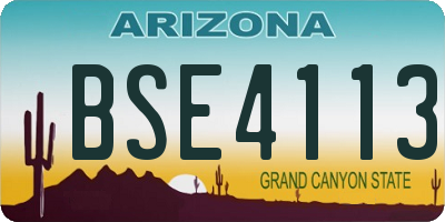 AZ license plate BSE4113