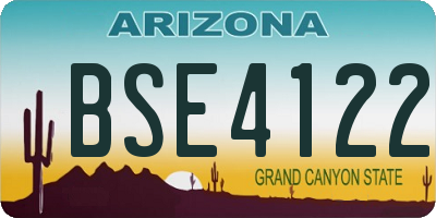 AZ license plate BSE4122