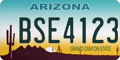 AZ license plate BSE4123