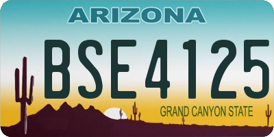 AZ license plate BSE4125
