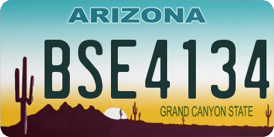 AZ license plate BSE4134