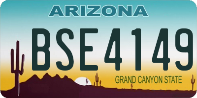 AZ license plate BSE4149