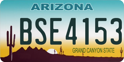 AZ license plate BSE4153